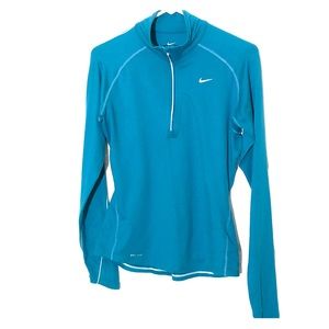 Nike Dri Fit Teal Pullover Half Zip Small